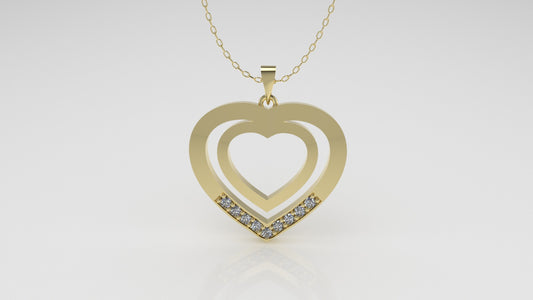 14K Gold Pendant with 9 DIAMONDS VS1, Only Pendant, "STT: Prong" " Cut Chanel"