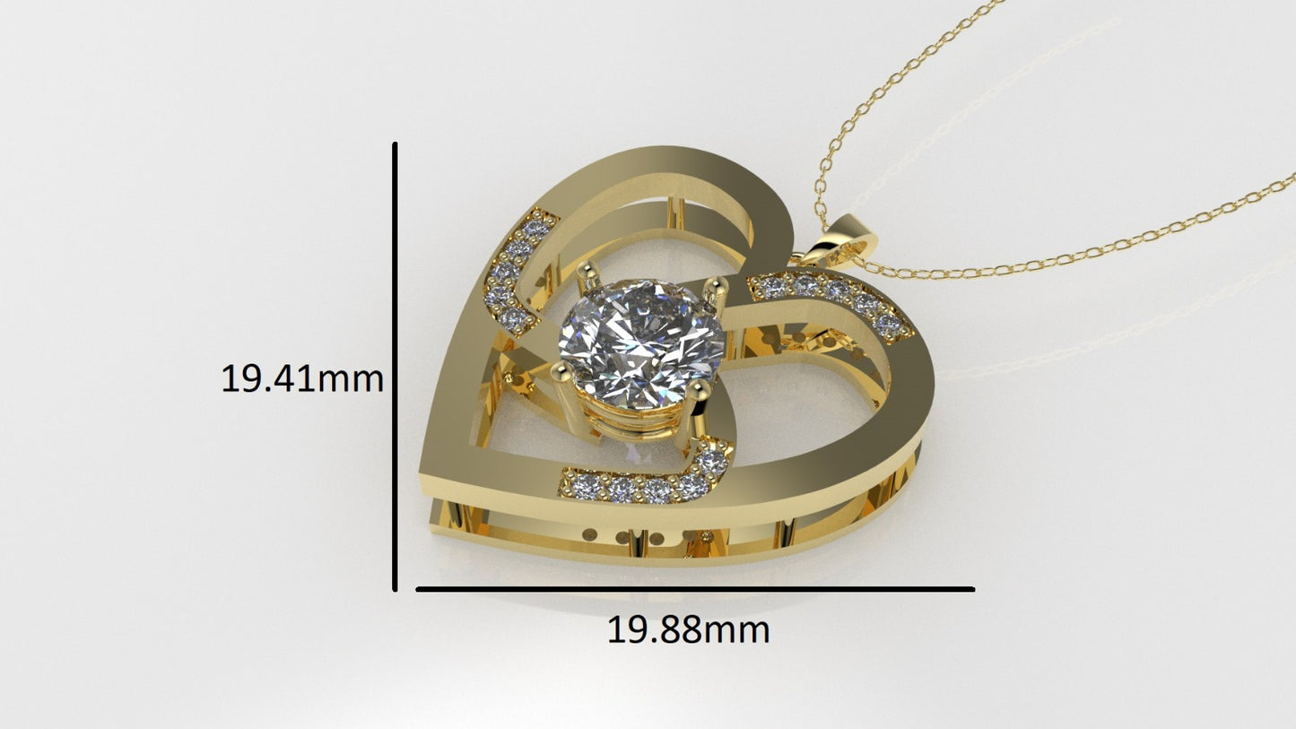 14K Pendant with 16 DIAMONDS VS1, Only Pendant, "STT: Prong" "Cut Chanel"