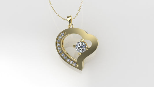 14K Pendant with 12 DIAMONDS VS1, "Cut Chanel", "STT: Prong"