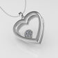 14K Gold Pendant with 4 DIAMONDS VS1, Only Pendant, "STT: Prong" heart style