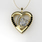 14K Gold Pendant with 19 Stones, "STT: Prong" heart style, Cut: Chanel