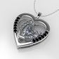 14K Gold Pendant with 19 Stones, "STT: Prong" heart style, Cut: Chanel