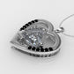 14K Gold Pendant with 19 Stones, "STT: Prong" heart style, Cut: Chanel