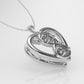 14K Gold Pendant with 2 Diamonds, "STT: Prong" heart style