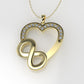 14K Pendant with 17 Diamond, "STT: Prong" heart style "Cut Chanel"