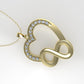 14K Pendant with 17 Diamond, "STT: Prong" heart style "Cut Chanel"