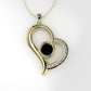 14K Pendant with 12 Diamonds, "STT: Prong and Bezel" heart style