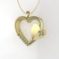 14K Pendant with 6 Diamonds, "STT: Prong" heart style, Cut: Chanel