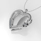 14K Pendant with 6 Diamonds, "STT: Prong" heart style, Cut: Chanel