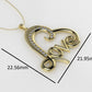 14K Gold Pendant with 20 Diamonds, "STT: Prong" Heart and Love style, Cut Chanel