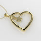 14K Gold Pendant, "Heart and Star Style"