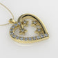 14K Pendant with 18 Diamonds 1.5mm each, "STT: Prong" Heart and Stars Style