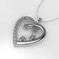 14K Pendant with 18 Diamonds 1.5mm each, "STT: Prong" Heart and Stars Style