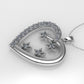 14K Pendant with 18 Diamonds 1.5mm each, "STT: Prong" Heart and Stars Style