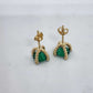 14k Gold Earrings with 2 EMERALD and 8 DIAMONDS VS1, "STT: Prong"