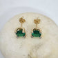 14k Gold Earrings with 2 EMERALD and 8 DIAMONDS VS1, "STT: Prong"