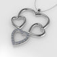 14K Pendant with 18 Diamonds 1.2mm each, "STT: Prong" Heart Style