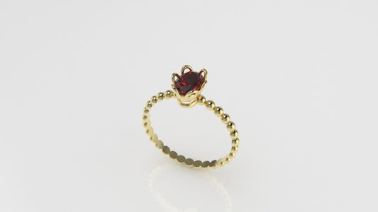 14K Gold Ring with 1 RUBY