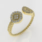 14K Ring with 36 DIAMONDS 1.2mm VS1 each, "FILIGREE", STT PRONG, Rope Style