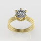 14K Gold Ring with 1 DIAMOND, STT PRONG, Band Style