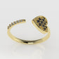 14K Ring with 11 SAPPHIRE and 6 DIAMONDS VS1, "FILIGREE", STT PRONG, Heart