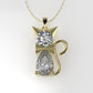 14K Pendant with 2 Diamond VS1, "STT: Prong and Bezel" Cat Style