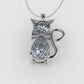 14K Pendant with 2 Diamond VS1, "STT: Prong and Bezel" Cat Style