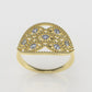 14K Ring with 7 DIAMONDS VS1, FILIGREE, Stt: Prong