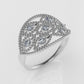 14K Ring with 7 DIAMONDS VS1, FILIGREE, Stt: Prong