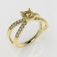 14K Gold Ring with 21 Stone, "Cut Split", "Setting Prong"