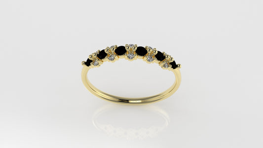 14K Ring with 16 STONES, Stt: Prong