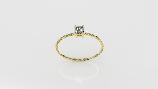 14K 0.17ct. t.w. Skinny Twist Diamond Gold Ring