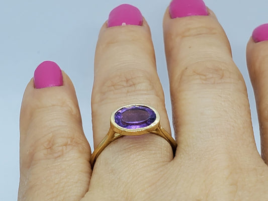 14K Mounted Amethyst Gold Ring