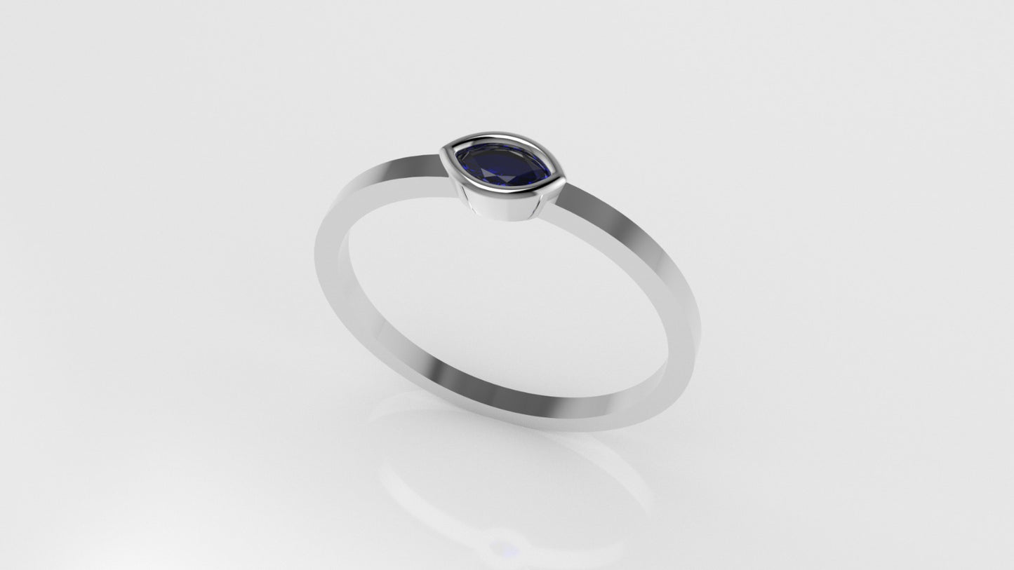 14K Natural Sapphire Gold Ring