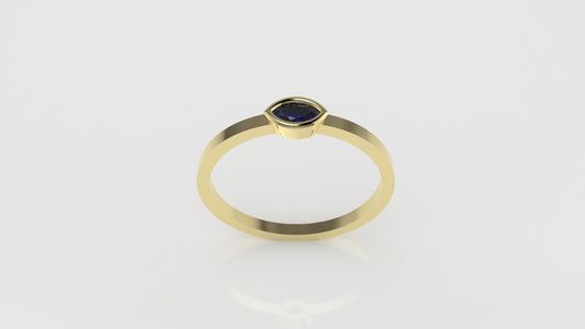 14K Natural Sapphire Gold Ring