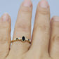 14K Sapphire & Natural Diamonds Oval Ring