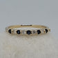 14K Sapphire & Diamonds Gold Band Ring