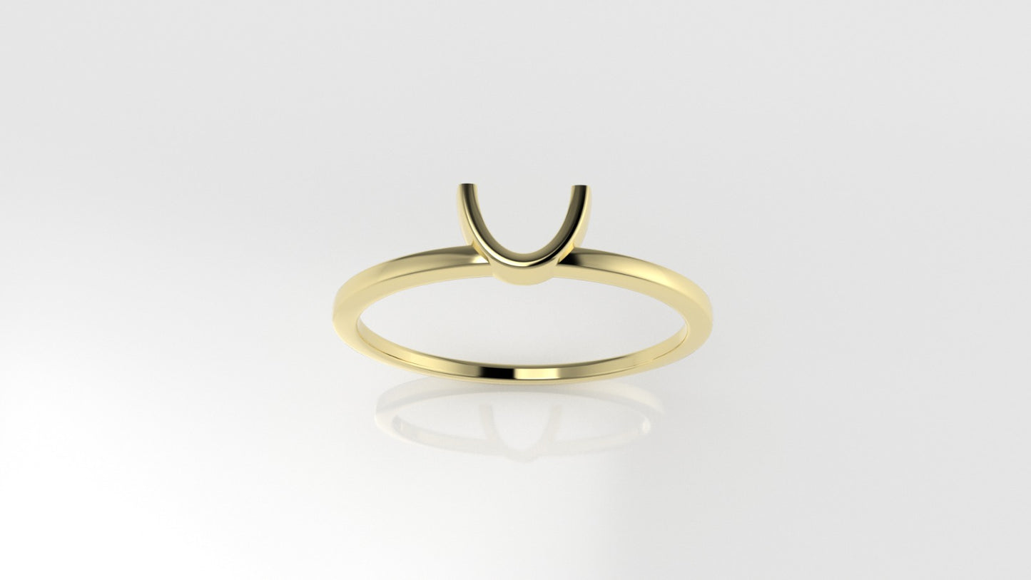 14K Gold Moon Ring