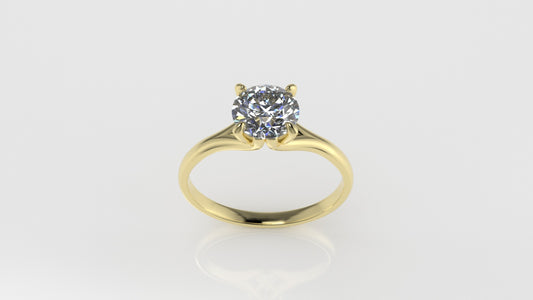 14k Solitaire Ring, 1 Diamond VS1