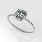 14k Solitaire Ring, 1 Diamond, Rope Style