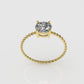 14k Solitaire Ring, 1 Diamond, Rope Style