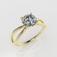 14k Gold Solitaire Ring, 1 Diamond 6.5mm VS1