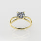 14k Gold Solitaire Ring, 1 Diamond 6.5mm VS1