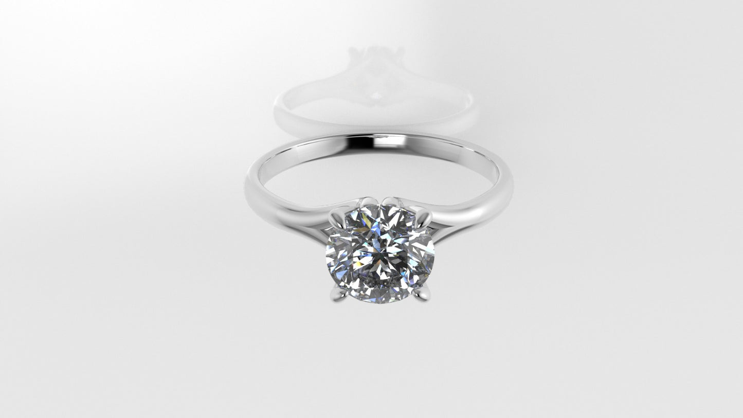 14k Solitaire Ring, 1 Diamond VS1