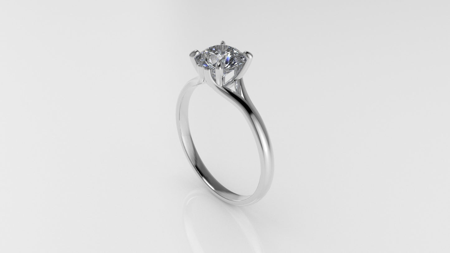 14k Solitaire Ring, 1 Diamond VS1