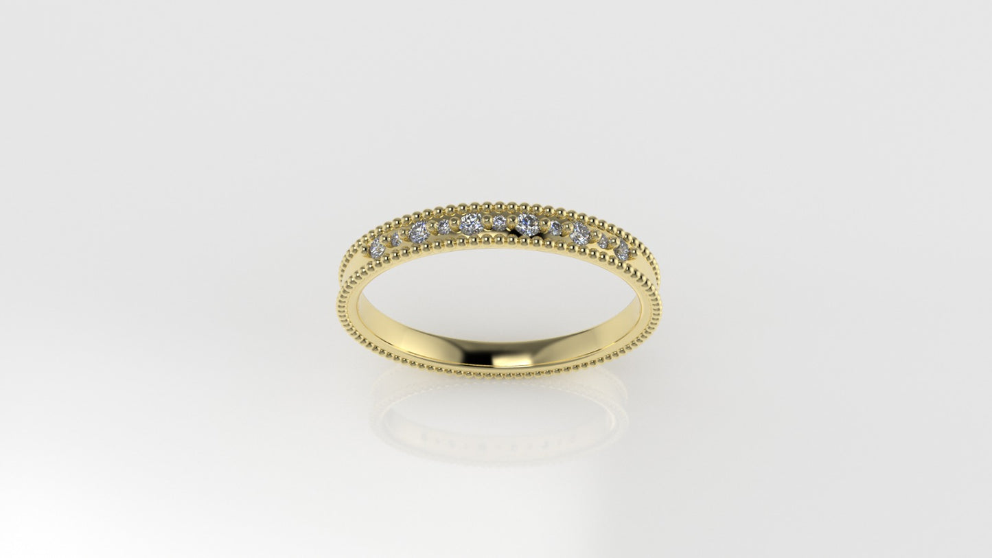 14K Gold Ring with 11 DIAMOND VS1, FILIGREE, It is use daily