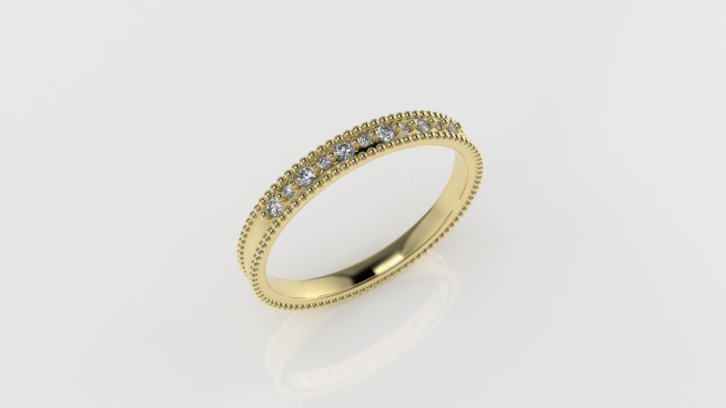 14K Gold Ring with 11 DIAMOND VS1, FILIGREE, It is use daily