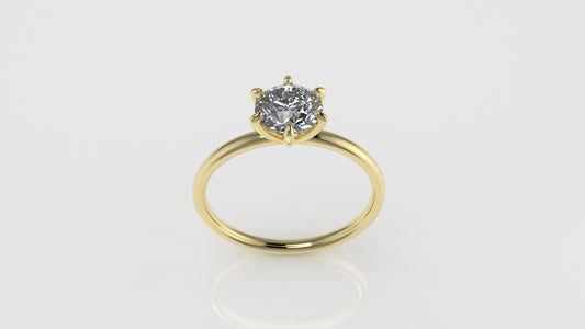 14k Gold Solitaire Ring with 1 Diamond