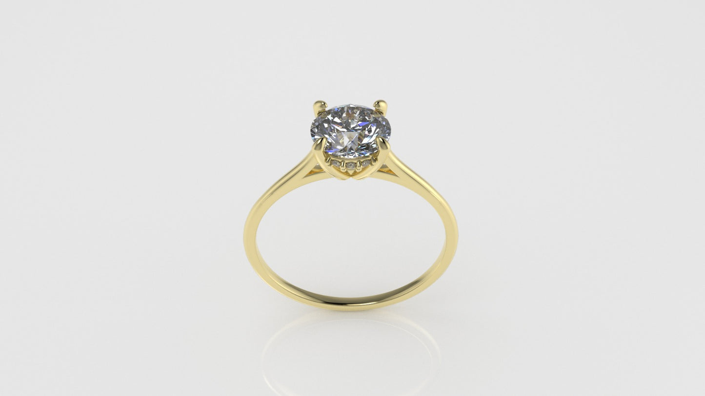 14k Solitaire Ring, Stt: Prong