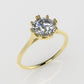 14k Solitaire Ring, 1 Diamond 6.5mm, Stt: Prong